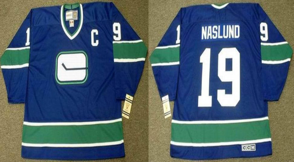 2019 Men Vancouver Canucks #19 Naslund Blue CCM NHL jerseys